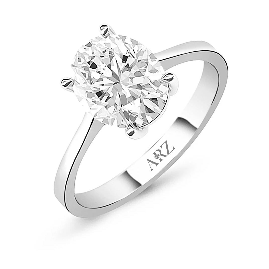 0.80 Karat Oval Kesim Tektaş Yüzük