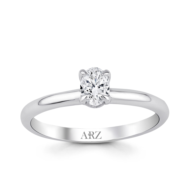 0.30 Karat Oval  E Renk Vs Berraklık  Pırlanta Tektaş Yüzük