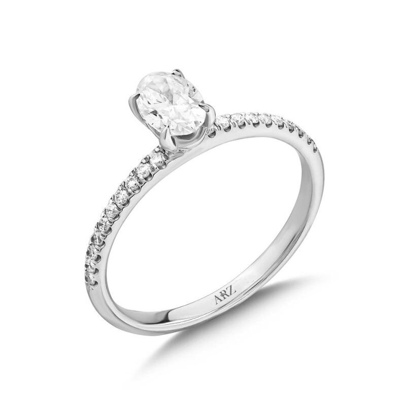 0.40 Karat E Renk Vs Berraklık Oval Pırlanta Tektaş Yüzük