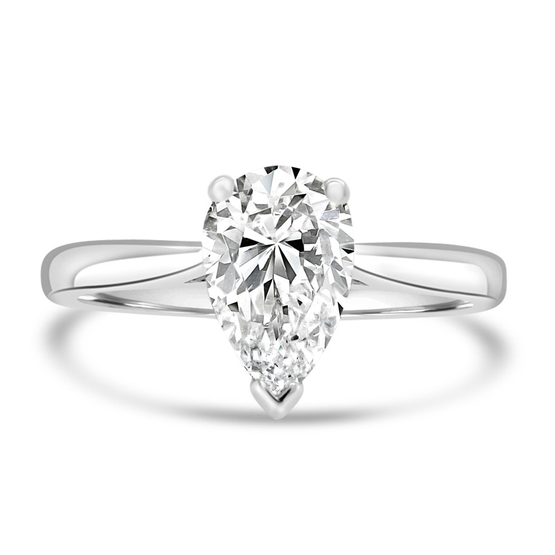 0.50 Karat E Renk Vs Berraklık Damla Kesim Pırlanta Tektaş Yüzük