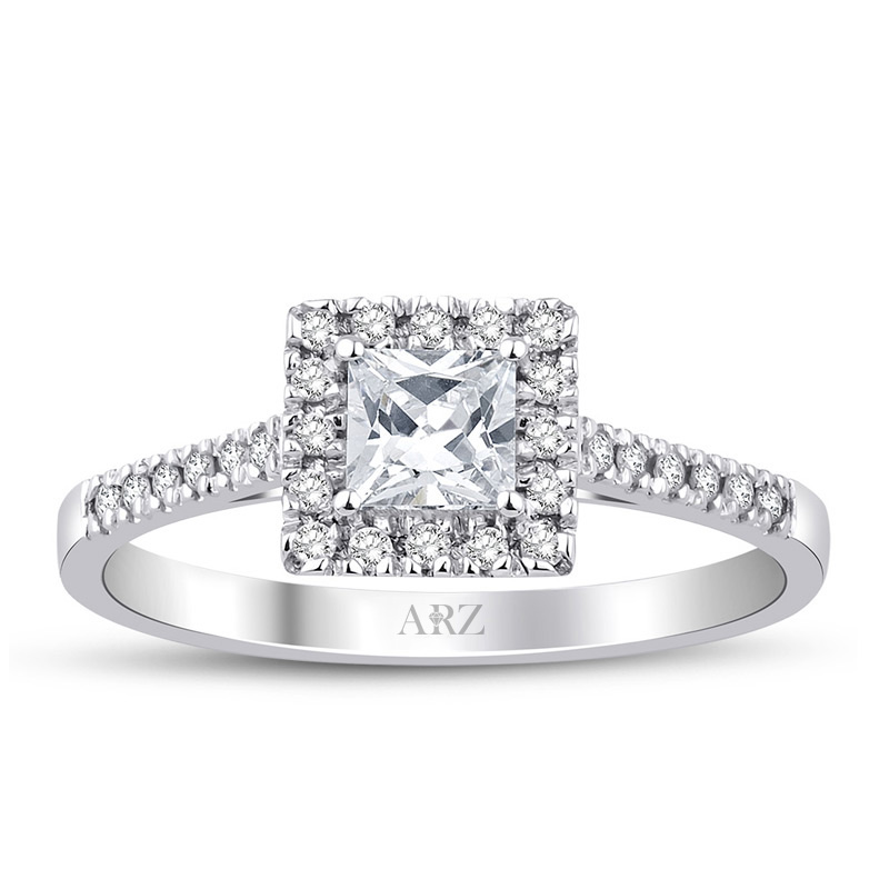 0.60 Karat Prenses Kesim Tektaş Yüzük  - ARZ2003