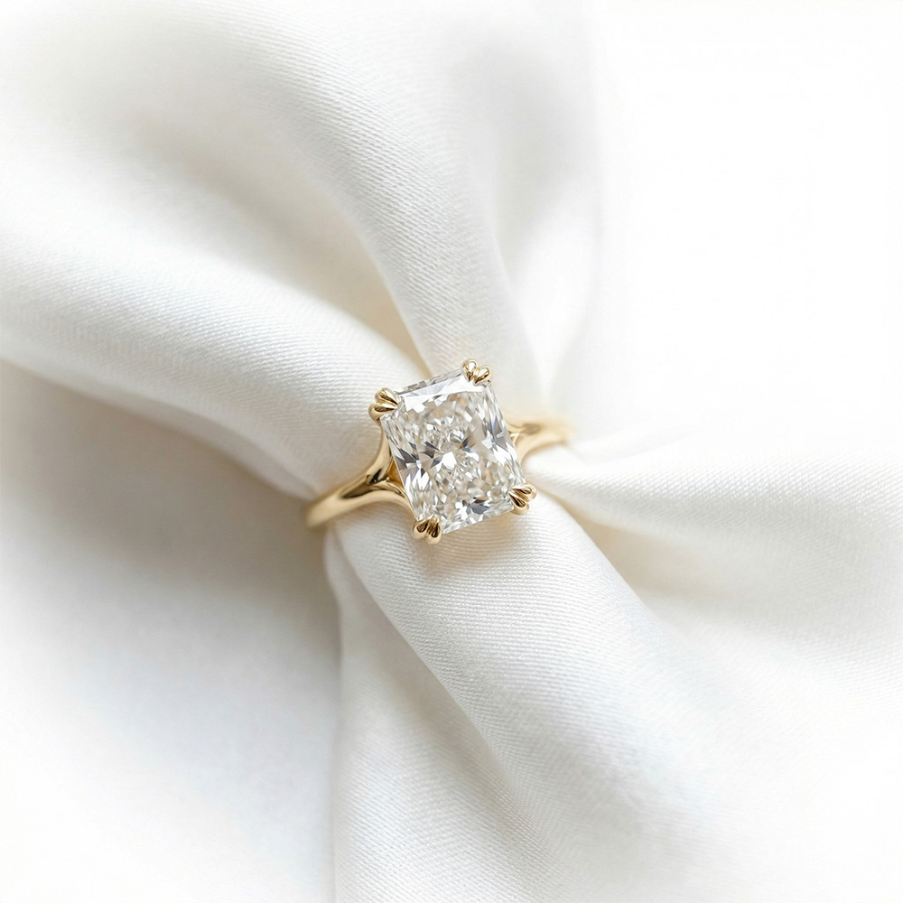 Tektaş Pırlanta Yüzük 1.02 Karat Radiant TekTaş Laboratuvar Pırlanta Yüzük - ARZ3401