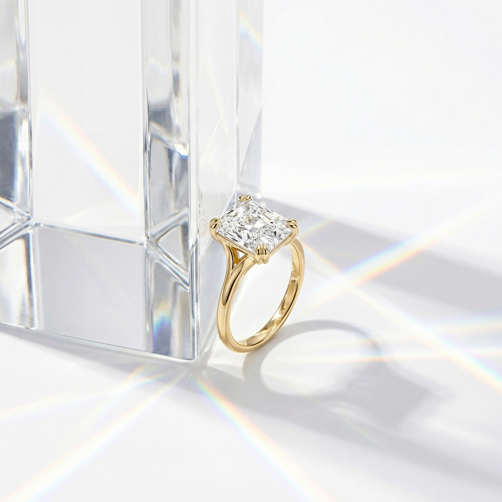 Tektaş Pırlanta Yüzük 1.02 Karat Radiant TekTaş Laboratuvar Pırlanta Yüzük - ARZ3401