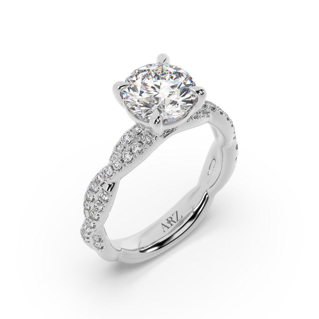 1.34 Karat Pırlanta Kolu Taşlı Tektaş Yüzük