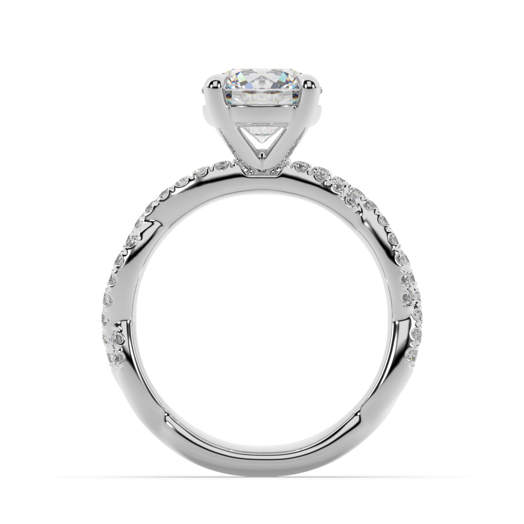 1.34 Karat Pırlanta Kolu Taşlı Tektaş Yüzük