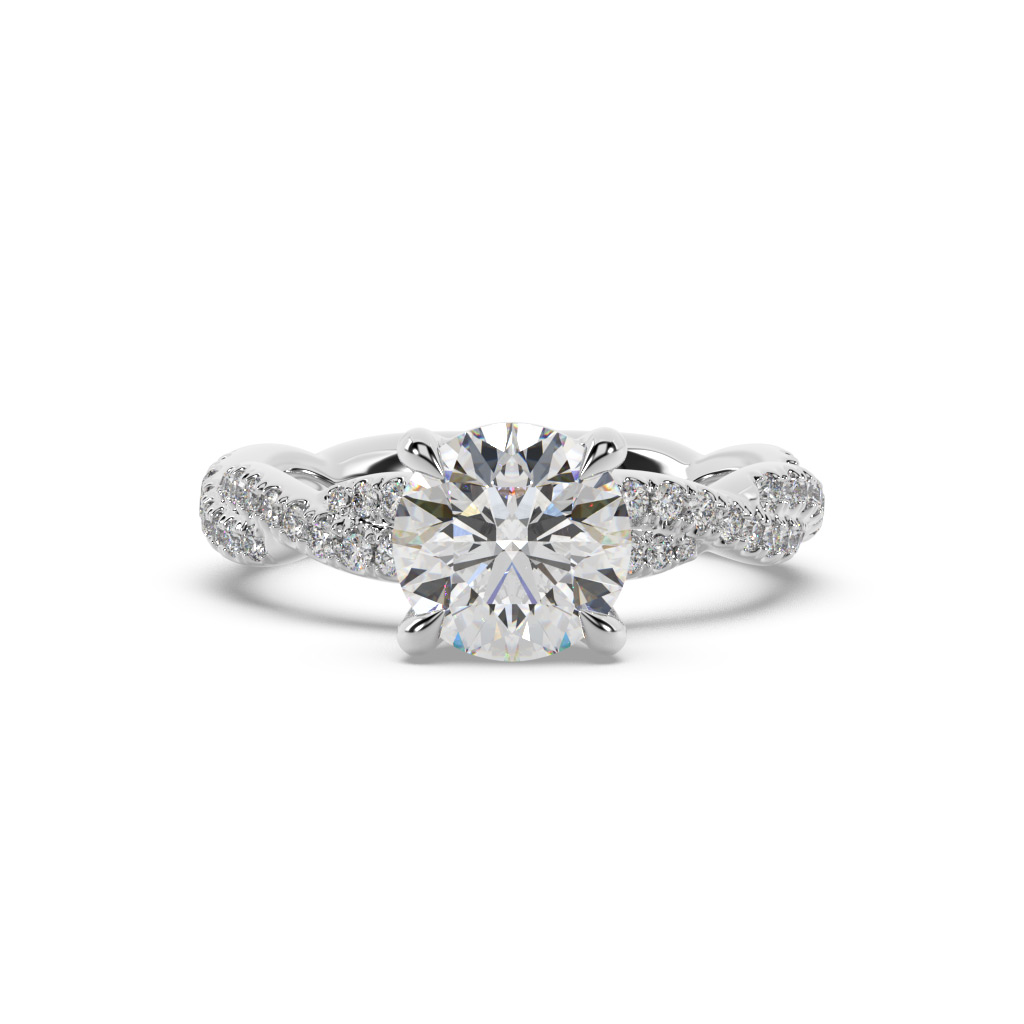 1.34 Karat Pırlanta Kolu Taşlı Tektaş Yüzük