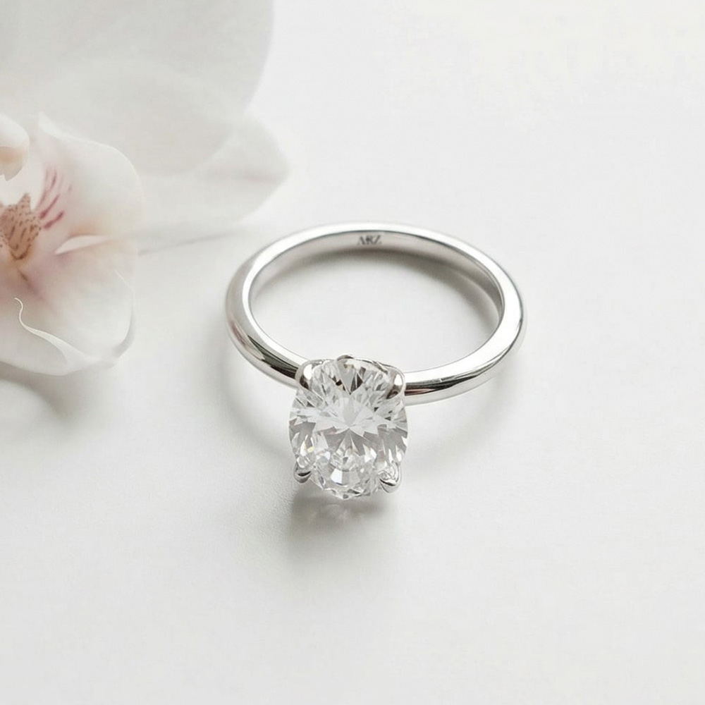 1.50 KARAT D Renk Vs2 Berraklık Oval Tektaş Yüzük 