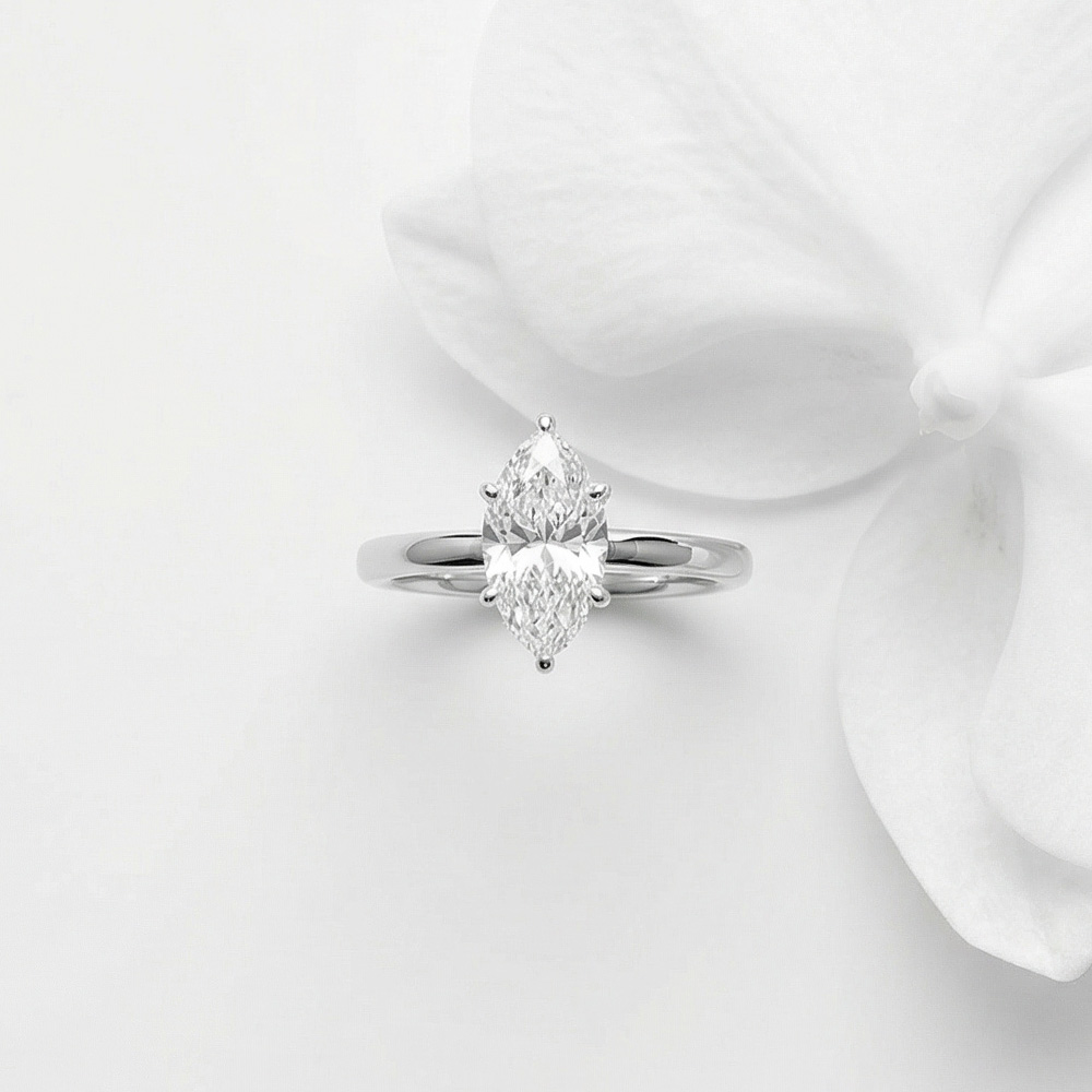 1.50 Karat E Renk Vs Berraklık Markiz Pırlanta Tektaş Yüzük  