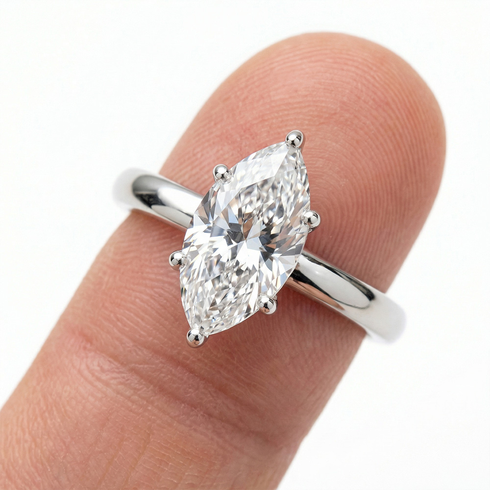 1.50 Karat E Renk Vs Berraklık Markiz Pırlanta Tektaş Yüzük  