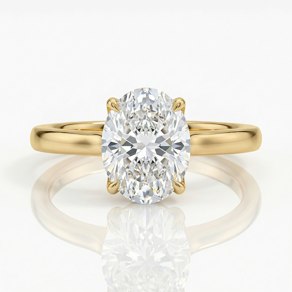 2.06 Karat D Color Vs1 Berraklık Oval Lab Grown Pırlanta Yüzük