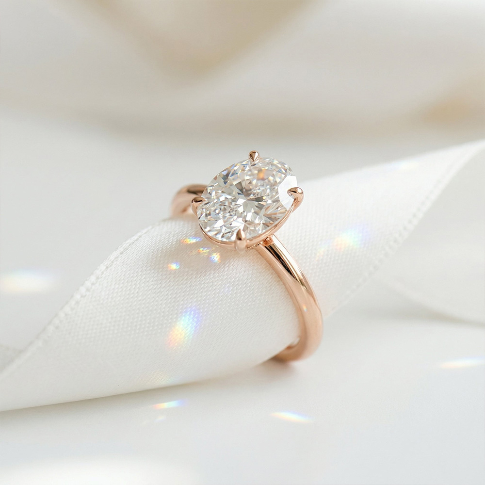 Tektaş Pırlanta Yüzük 3 KARAT OVAL ROSE