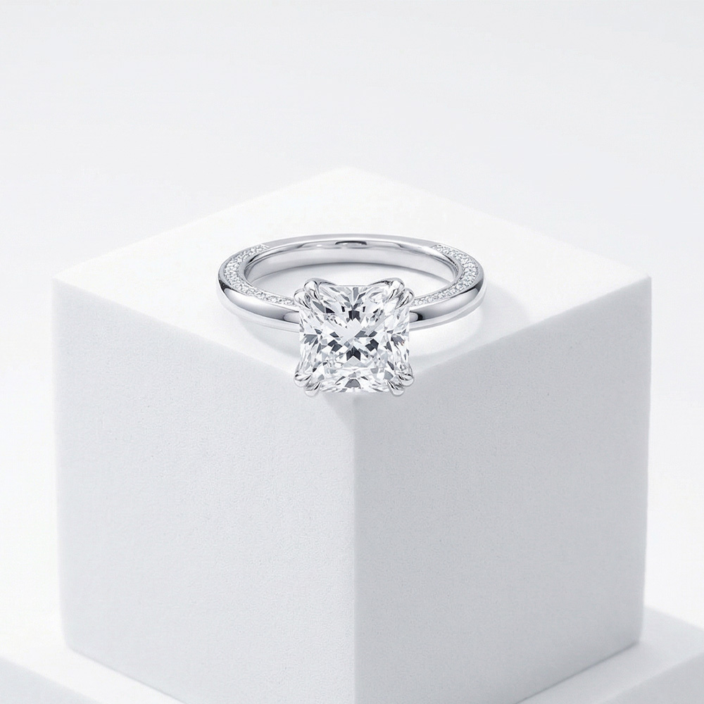 Tektaş Pırlanta Yüzük 3.02 Karat Radiant TekTaş Laboratuvar Pırlanta Yüzük - ARZ3402