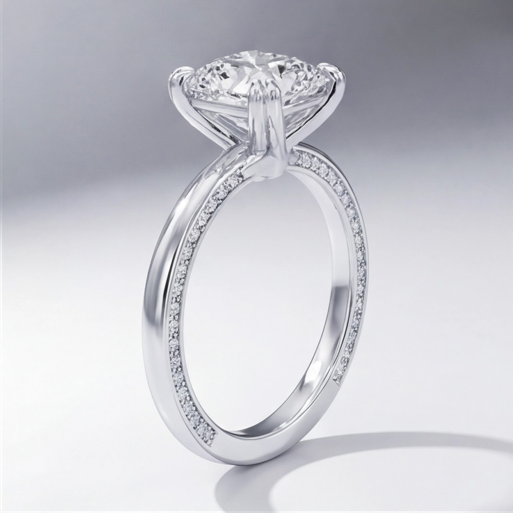 Tektaş Pırlanta Yüzük 3.02 Karat Radiant TekTaş Laboratuvar Pırlanta Yüzük - ARZ3402