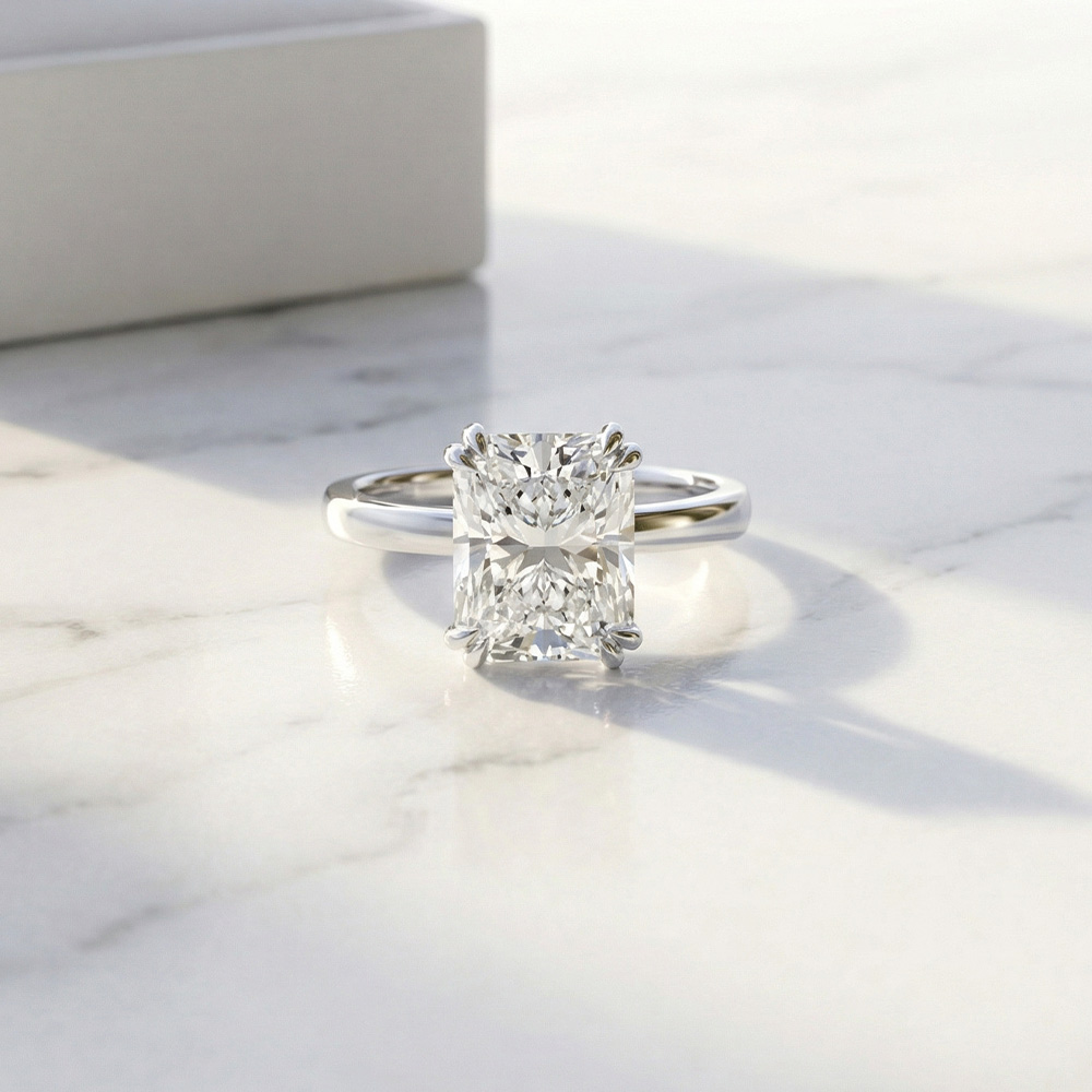 Tektaş Pırlanta Yüzük 3.02 Karat Radiant TekTaş Laboratuvar Pırlanta Yüzük - ARZ3402