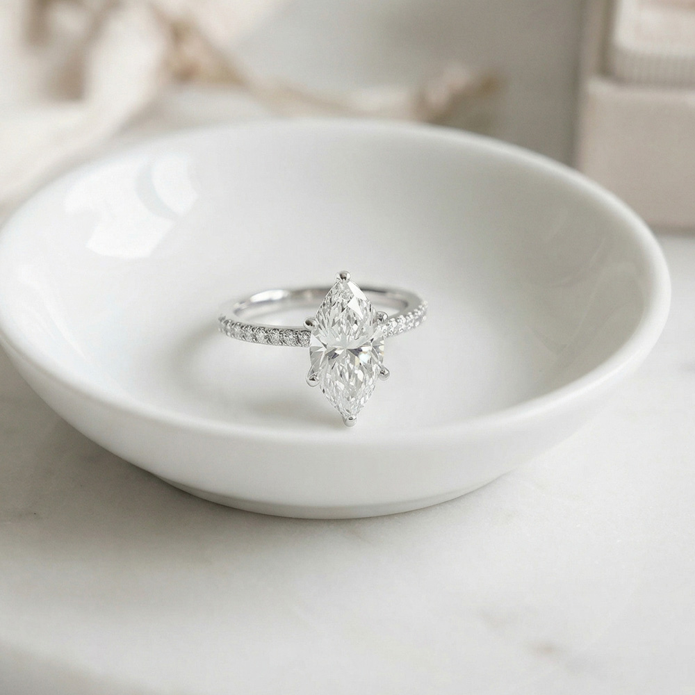 3.04 E Color Vs1 Markiz Lab Grown Pırlanta Yüzük