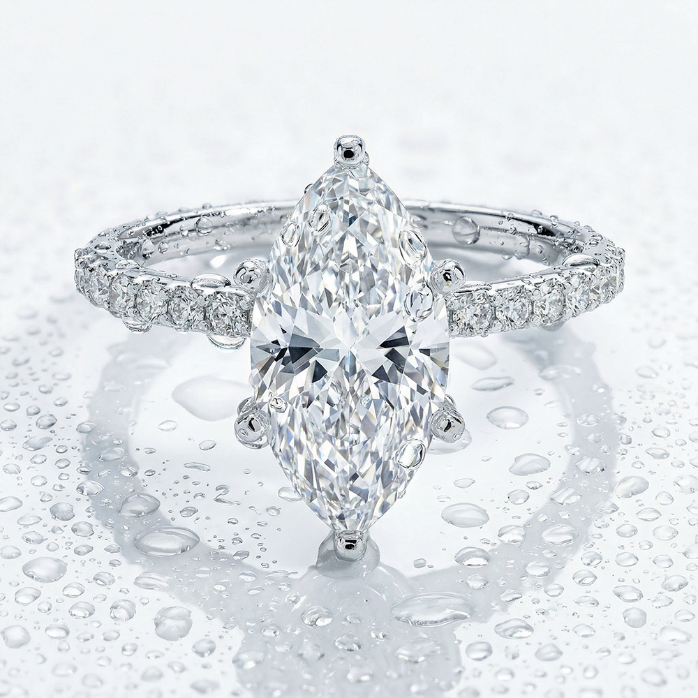 3.04 E Color Vs1 Markiz Lab Grown Pırlanta Yüzük