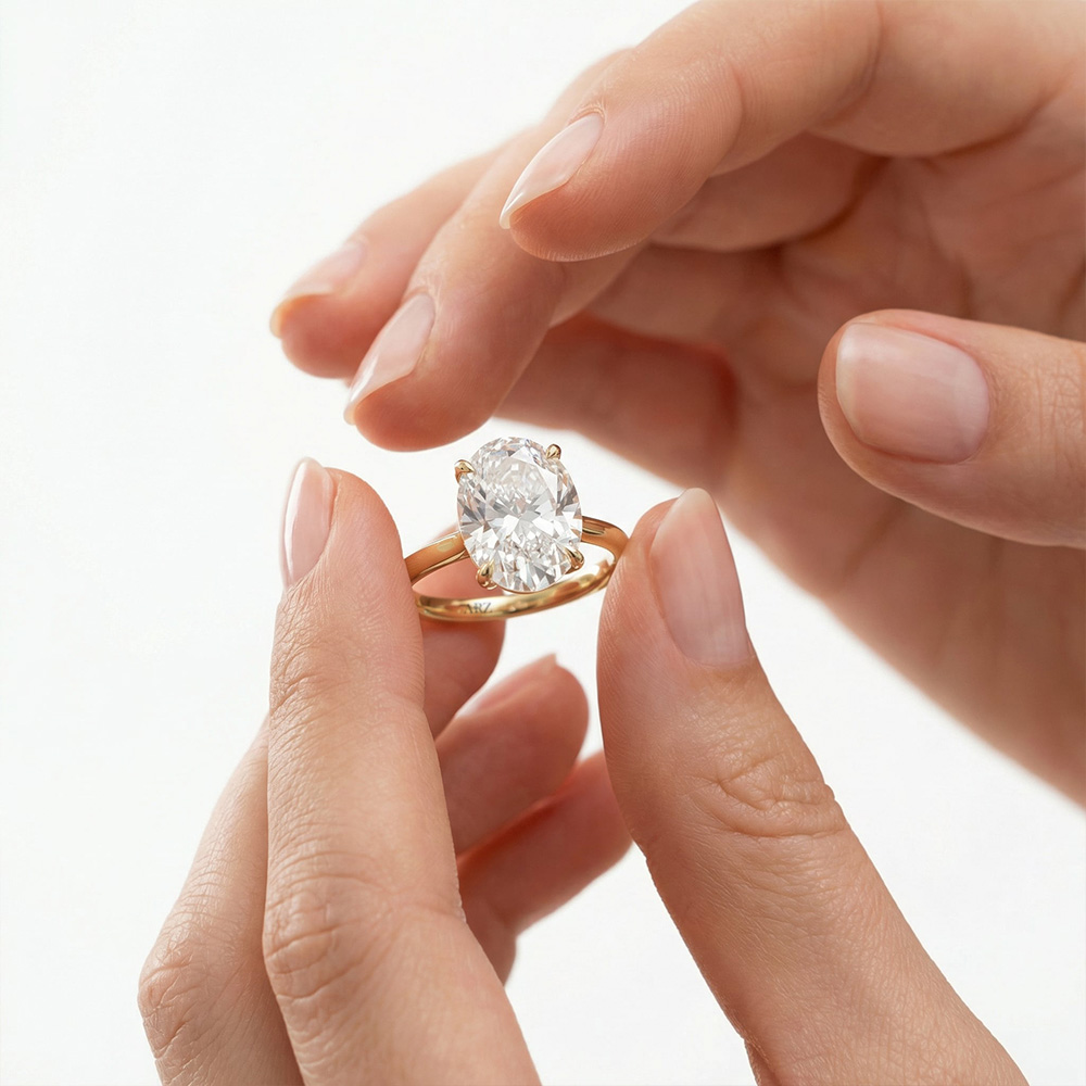 Tektaş Pırlanta Yüzük 4 KARAT OVAL gold