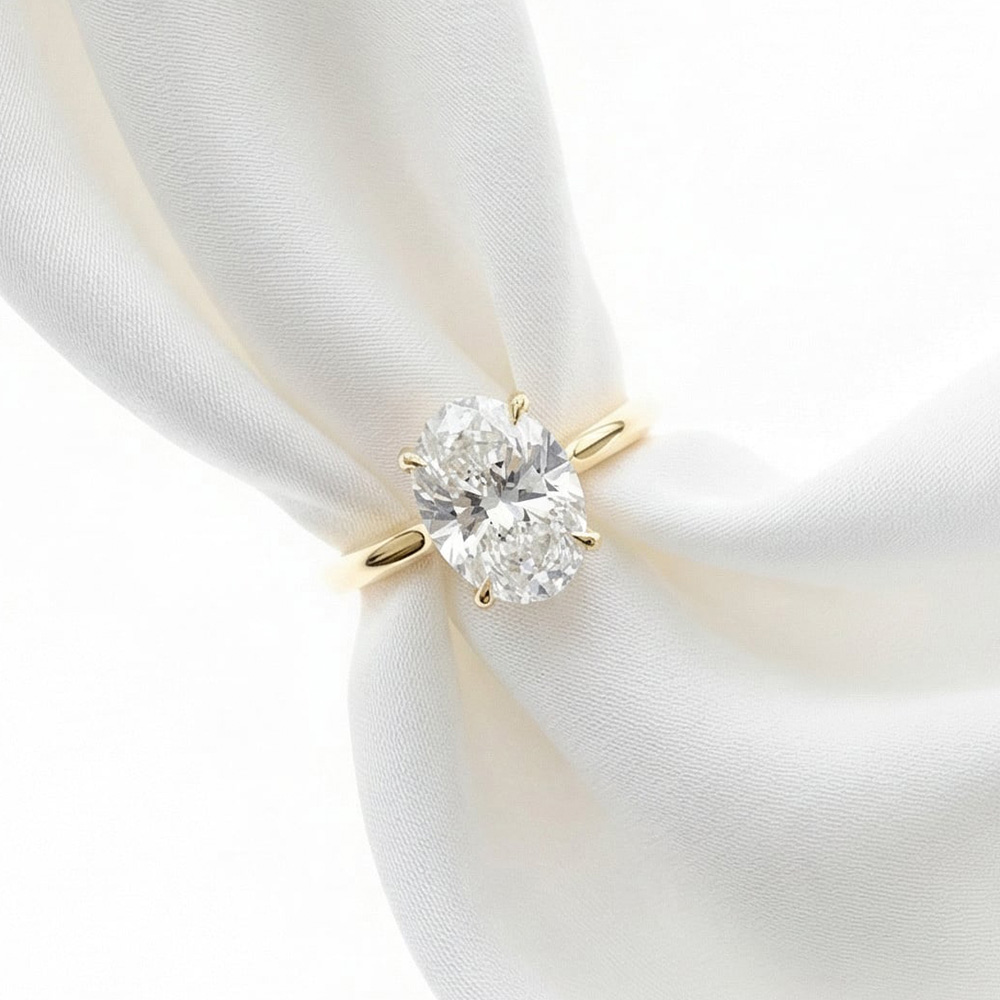 Tektaş Pırlanta Yüzük 4 KARAT OVAL gold