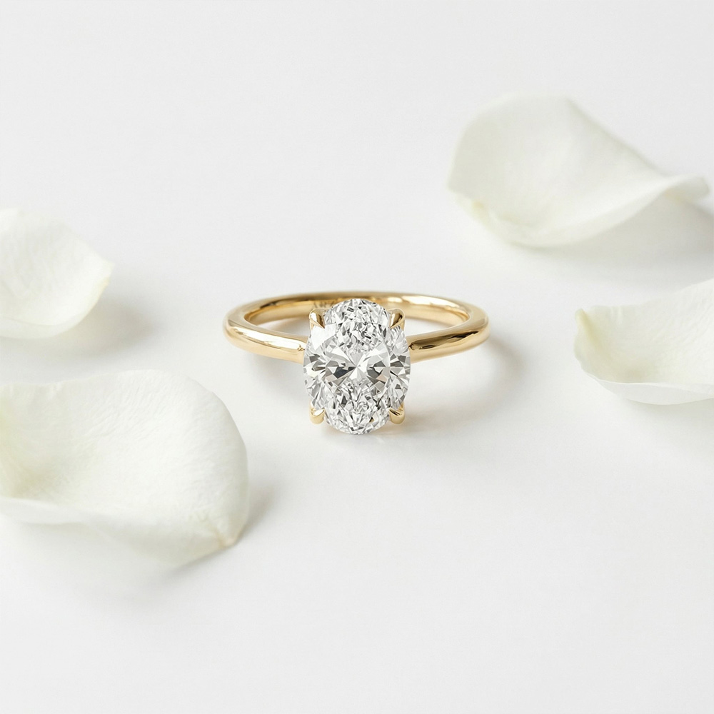 Tektaş Pırlanta Yüzük 4 KARAT OVAL gold